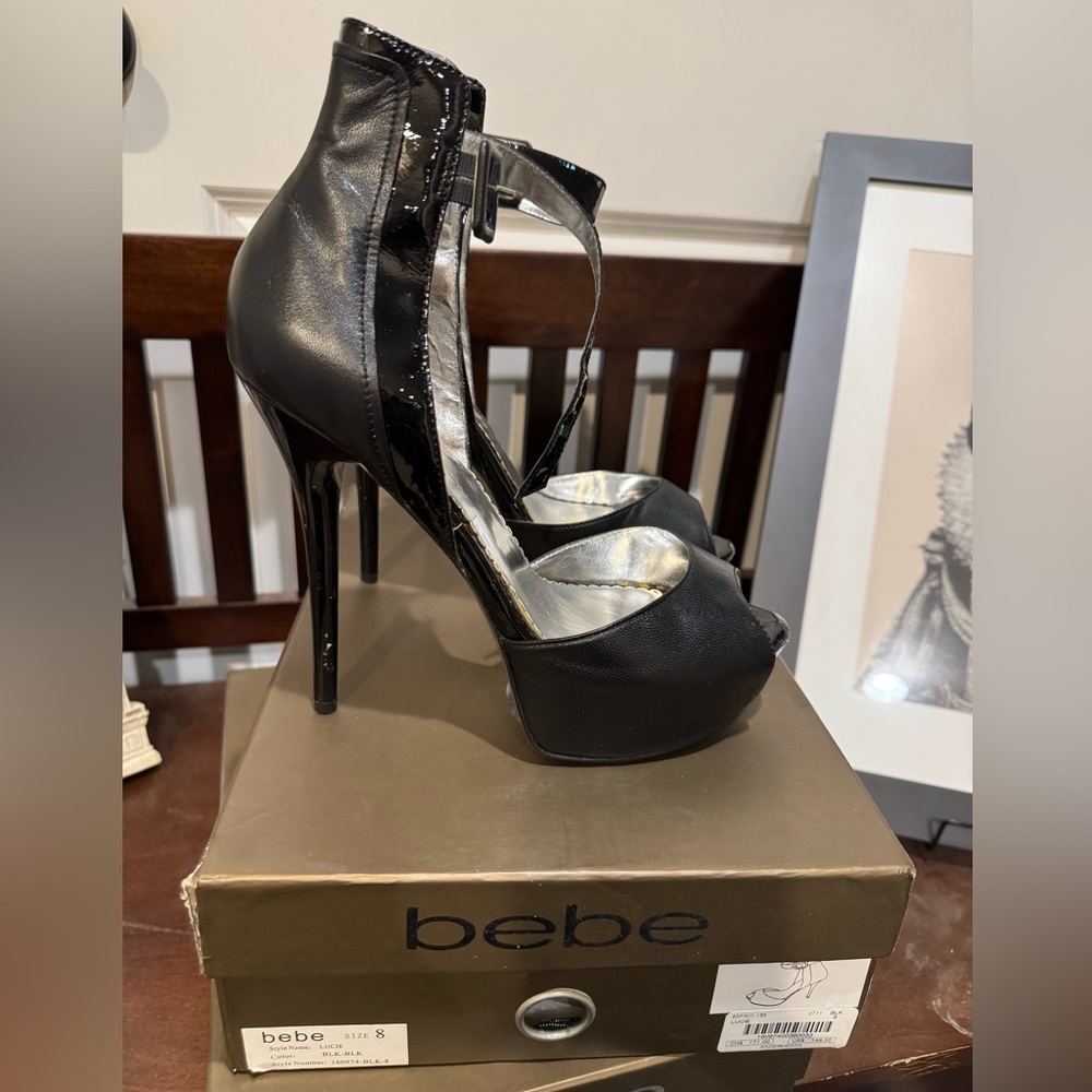 bebe Lucie Women’s Heels, Black, Size 9